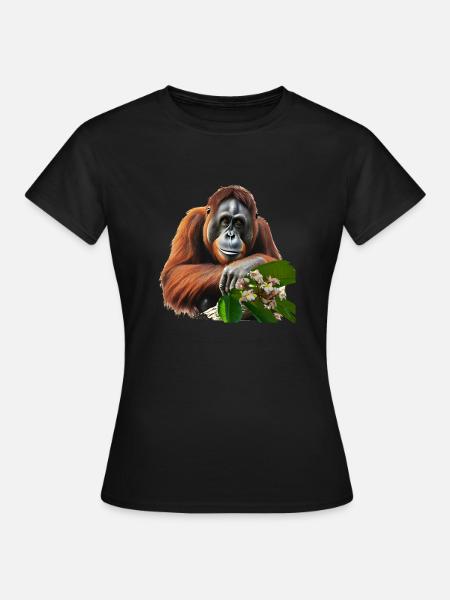 Orang-Utans leben oft nur noch in Gefangenschaft - Frauen T-Shirt - Schwarz