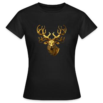 Hirsche, keltische Mythologie - Frauen T-Shirt - Schwarz - Vorne - AI Model Female 172 dark (172cm)