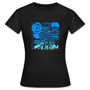 Extraits de journaux Albums Magazines Code alphabet - T-shirt Femme - noir - Devant - AI Model Female 172 dark (172cm)