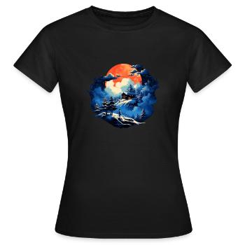 Cabane de montagne romantique dans une atmosphère hivernale - T-shirt Femme - noir - Devant - AI Model Female 172 dark (172cm)