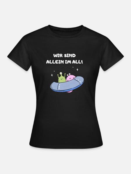 Aliens im Ufo - Frauen T-Shirt - Schwarz