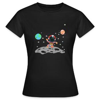 astronaute rouge blanc - T-shirt Femme - noir - Devant - AI Model Female 172 dark (172cm)
