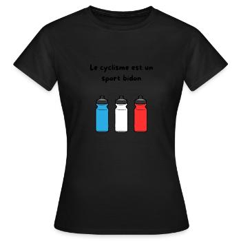 Le cyclisme est un sport bidon - T-shirt Femme - noir - Devant - AI Model Female 172 dark (172cm)