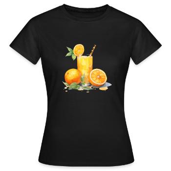 le jus d’orange frais - T-shirt Femme - noir - Devant - AI Model Female 172 dark (172cm)