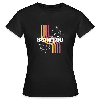 Scorpio horoscope rétro - T-shirt Femme - noir - Devant - AI Model Female 172 dark (172cm)