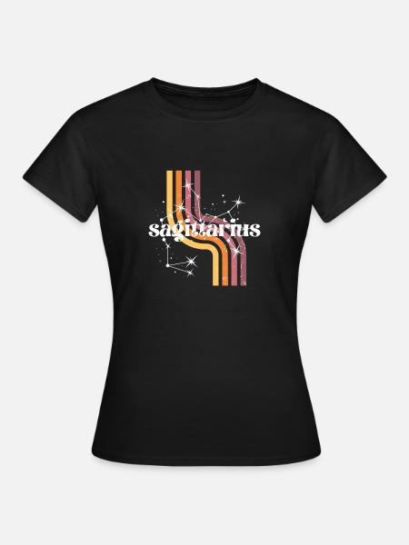 Schütze-Retro-Horoskop - Frauen T-Shirt - Schwarz