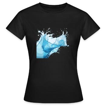 Water splashes! - Women's T-Shirt - black - Front - AI Model Female 172 dark (172cm)