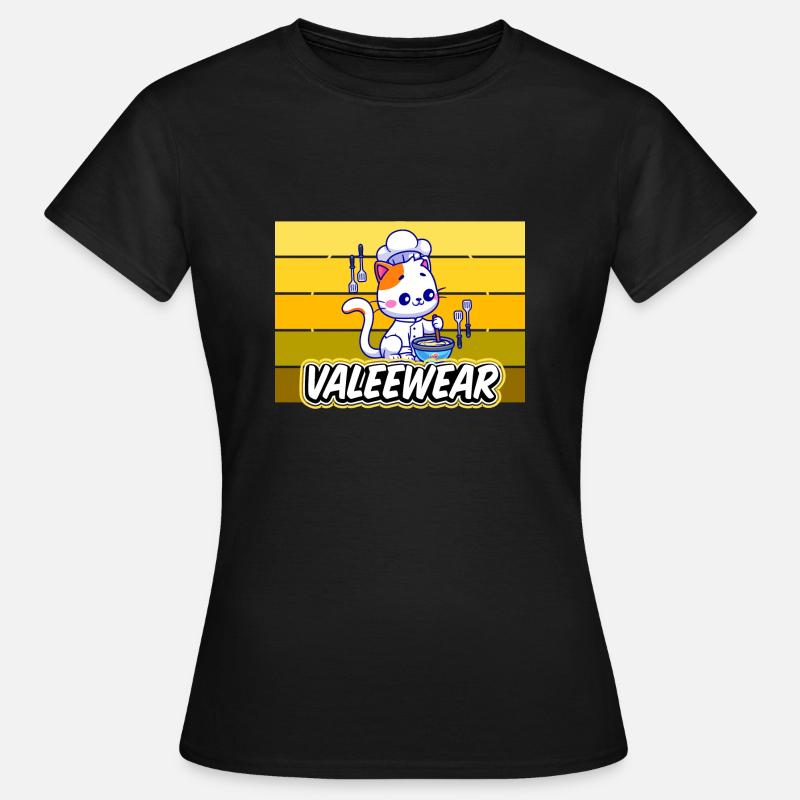 Valeewear - Cat as a -starred chef - Women's T-Shirt - black