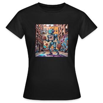 Comic Robot Kids Series - Robots & Basketball 2 - Women's T-Shirt - black - Front - AI Model Female 172 dark (172cm)