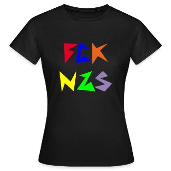 FCK NZS - T-shirt Femme - noir - Devant - AI Model Female 172 dark (172cm)