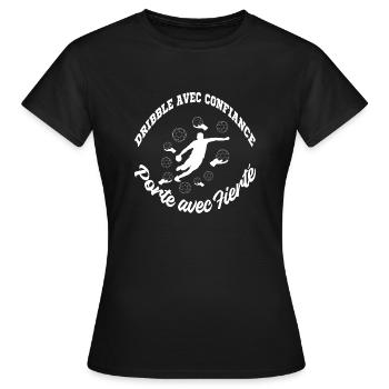 Cadeau Handball : Dribble avec Fierté - T-shirt Femme - noir - Devant - AI Model Female 172 dark (172cm)
