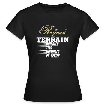 Reine du Hand : Dribble, Tire, Gagne ! - T-shirt Femme - noir - Devant - AI Model Female 172 dark (172cm)