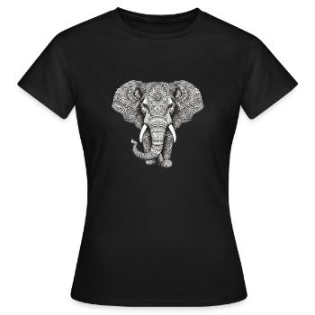 Mandala Elefant - Frauen T-Shirt - Schwarz - Vorne - AI Model Female 172 dark (172cm)