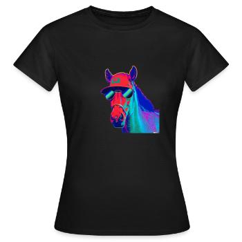 Cheval cool - T-shirt Femme - noir - Devant - AI Model Female 172 dark (172cm)