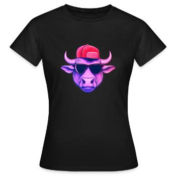 Taureau Cool - T-shirt Femme - noir - Devant - AI Model Female 172 dark (172cm)