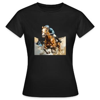 Pferderennen: Sport, Unterhaltung und Tradition - Frauen T-Shirt - Schwarz - Vorne - AI Model Female 172 dark (172cm)