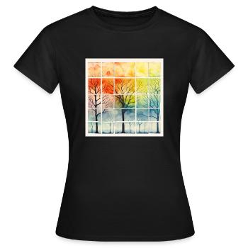 Winter steht vor der Tür. Der Herbst ist schon da. - Frauen T-Shirt - Schwarz - Vorne - AI Model Female 172 dark (172cm)