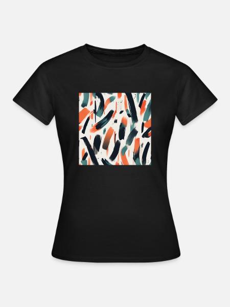 Modernes Pinselstrichdesign - Frauen T-Shirt - Schwarz