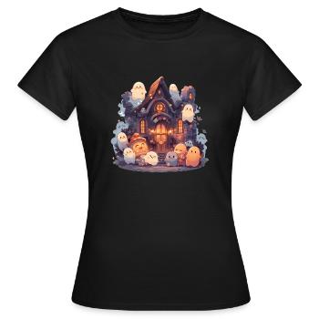 Fantômes espiègles dans la maison hantée - T-shirt Femme - noir - Devant - AI Model Female 172 dark (172cm)