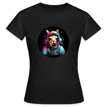 Space Lama - Frauen T-Shirt - Schwarz - Vorne - AI Model Female 172 dark (172cm)