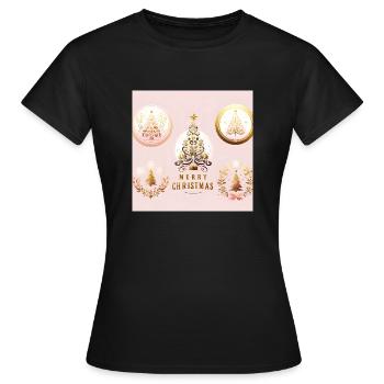 Frohe Weihnachten - Frauen T-Shirt - Schwarz - Vorne - AI Model Female 172 dark (172cm)