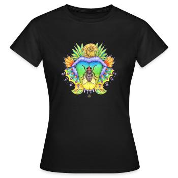 FlyTime, noeud papillon, bouche avec langue - T-shirt Femme - noir - Devant - AI Model Female 172 dark (172cm)