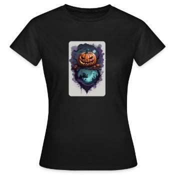 Kürbis Angst gruselig grausam dunkel - Frauen T-Shirt - Schwarz - Vorne - AI Model Female 172 dark (172cm)