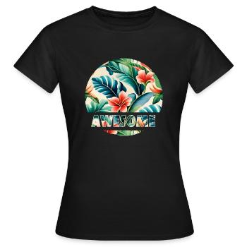 Tropical - Women's T-Shirt - black - Front - AI Model Female 172 dark (172cm)