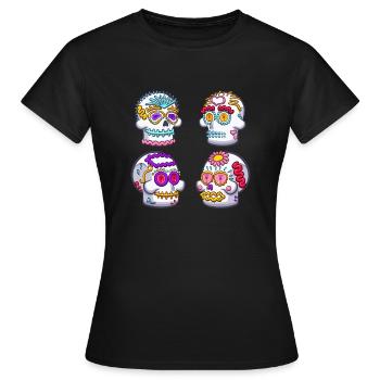 Crânes en sucre - T-shirt Femme - noir - Devant - AI Model Female 172 dark (172cm)