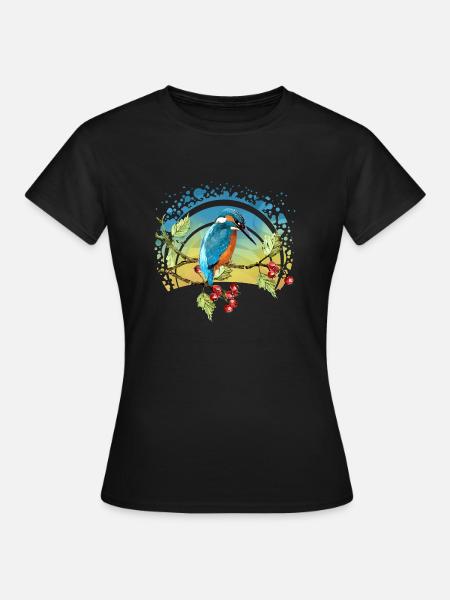 Bunter Vogel - Frauen T-Shirt - Schwarz