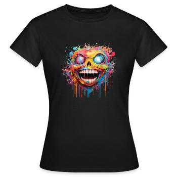 verrückterTotenkopf - Frauen T-Shirt - Schwarz - Vorne - AI Model Female 172 dark (172cm)