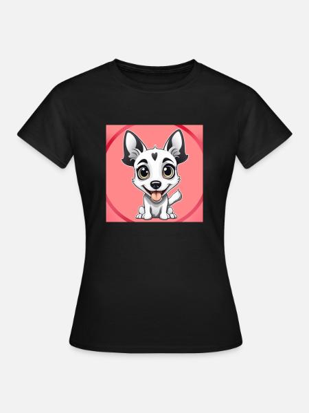 Hund Cartoon 3 - Frauen T-Shirt - Schwarz