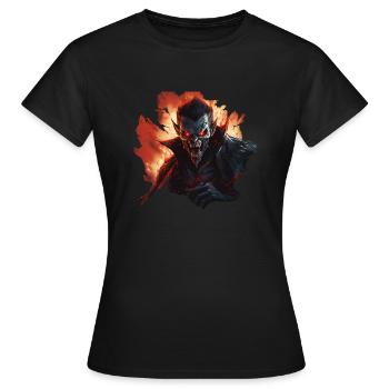 angry vampire monster in a realistic comic - Frauen T-Shirt - Schwarz - Vorne - AI Model Female 172 dark (172cm)