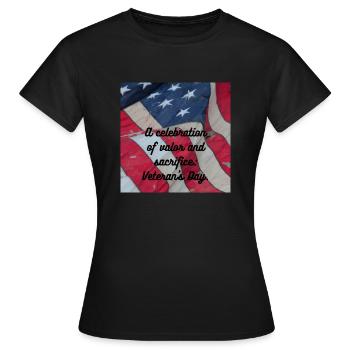 Vétérans, anciens combattant, armistice. - T-shirt Femme - noir - Devant - AI Model Female 172 dark (172cm)