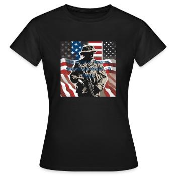 Vétérans, anciens combattant, armistice. - T-shirt Femme - noir - Devant - AI Model Female 172 dark (172cm)