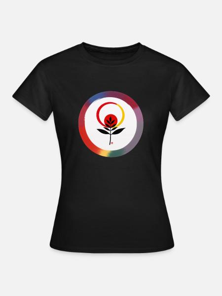 Zen-Kreis-Pflanze: eine farbenfrohe und ruhige - Frauen T-Shirt - Schwarz