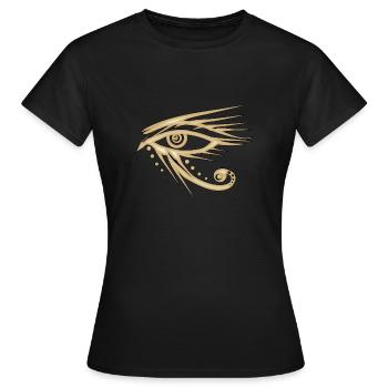 Œil d’Horus - T-shirt Femme - noir - Devant - AI Model Female 172 dark (172cm)