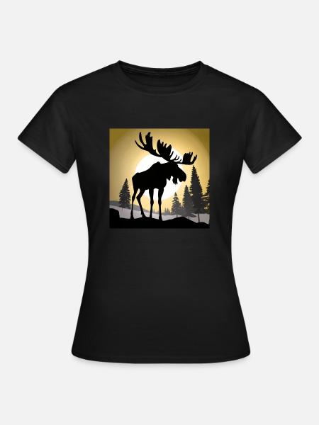 Elch - Frauen T-Shirt - Schwarz