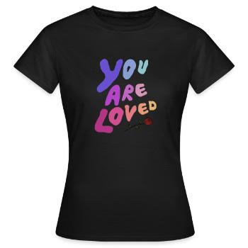 You are loved - Frauen T-Shirt - Schwarz - Vorne - AI Model Female 172 dark (172cm)