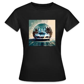Miami Portal Escape (Miami Collection) - Frauen T-Shirt - Schwarz - Vorne - AI Model Female 172 dark (172cm)