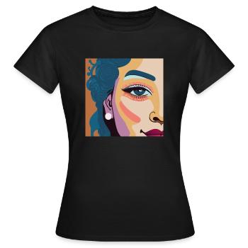 Women / Feminin / Art - Frauen T-Shirt - Schwarz - Vorne - AI Model Female 172 dark (172cm)
