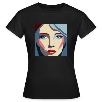 Women / Feminin / Art - Frauen T-Shirt - Schwarz - Vorne - AI Model Female 172 dark (172cm)