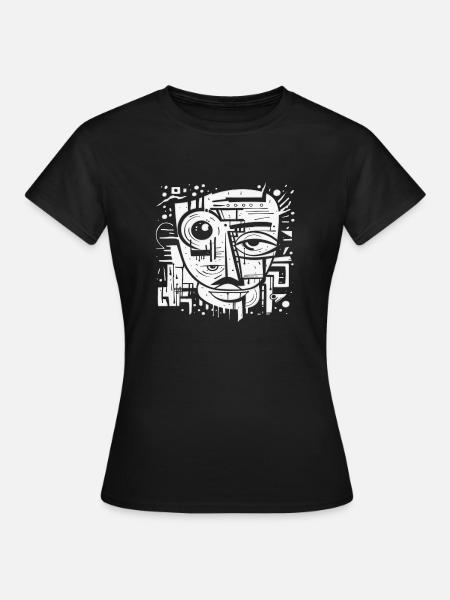 Graffiti Street Art Spray Vintage Schablone Retro - Frauen T-Shirt - Schwarz