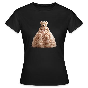 Teddy bear in wedding dress - Women's T-Shirt - black - Front - AI Model Female 172 dark (172cm)