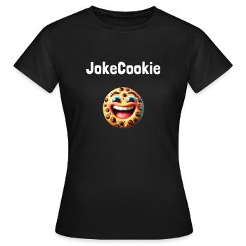 Denglisch T-Shirt: Scherzkeks - JokeCookie - Frauen T-Shirt - Schwarz - Vorne - AI Model Female 172 dark (172cm)