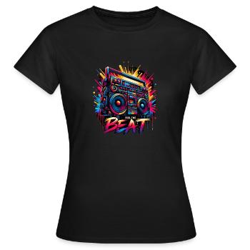 Graffiti Boombox Delight - Women's T-Shirt - black - Front - AI Model Female 172 dark (172cm)