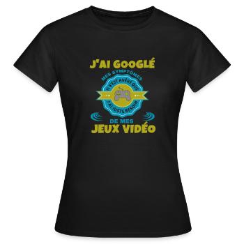 JEUX vidéo - T-shirt Femme - noir - Devant - AI Model Female 172 dark (172cm)