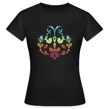 Schweden Schweden dalarna dala Pferd Pferd Frohe Weihnachten Elch - Frauen T-Shirt - Schwarz - Vorne - AI Model Female 172 dark (172cm)