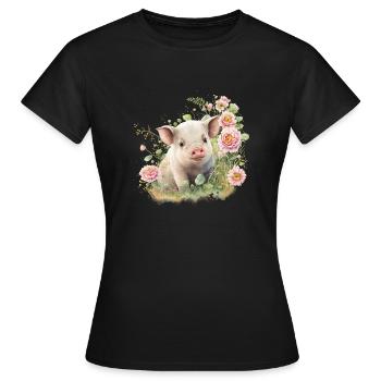 COCHON - T-shirt Femme - noir - Devant - AI Model Female 172 dark (172cm)