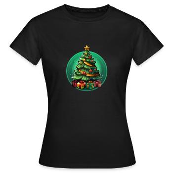 Sapin sapin de Noël - Pour Noël - T-shirt Femme - noir - Devant - AI Model Female 172 dark (172cm)